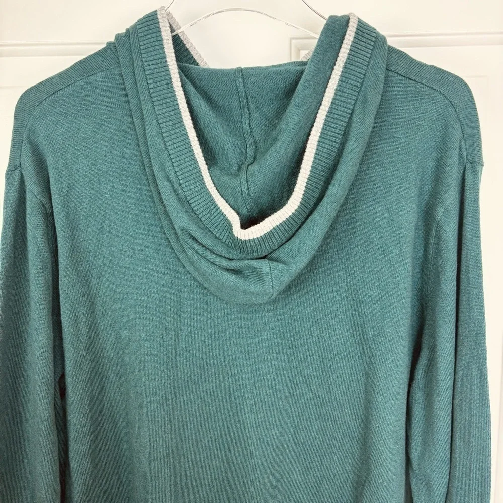 Hawker Rye NWT Forest Green Hooded Pullover Sweater Cotton Cashmere
